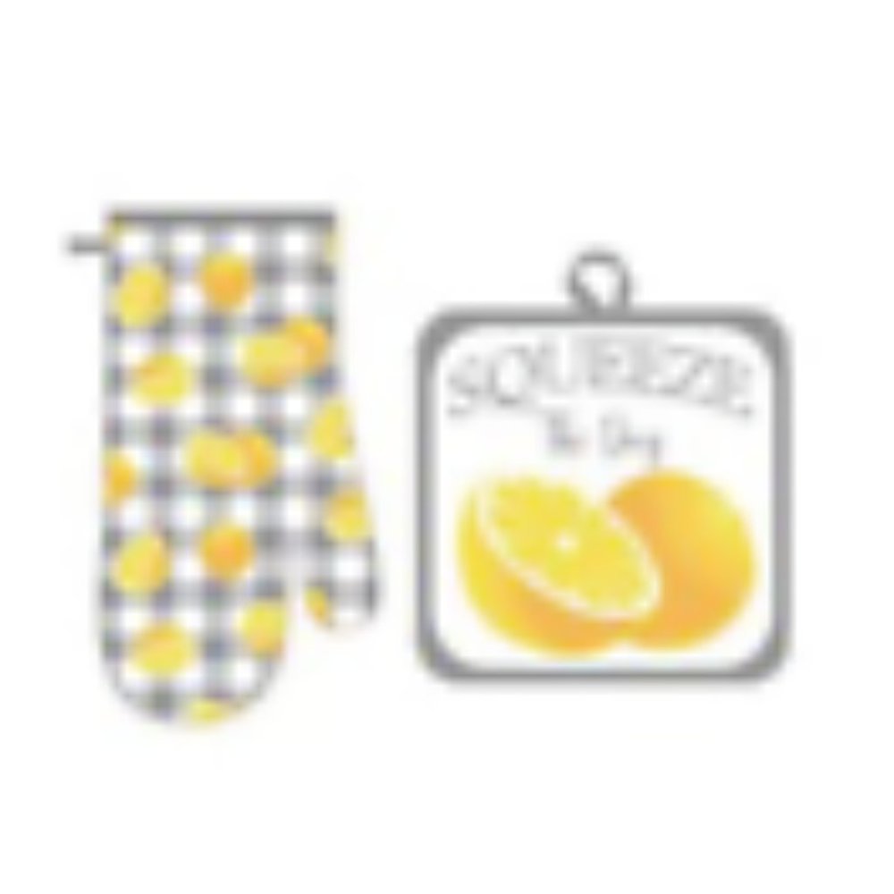 Cuisinart Oranges 3 Piece Kitchen Set Oven Mitt Pot Holder Kitchen Towel